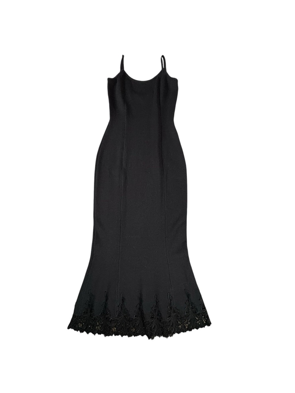 VTG El-Ana Wool Blend Fit & Flare Dress Midi Maxi embroidered XS Made in USA